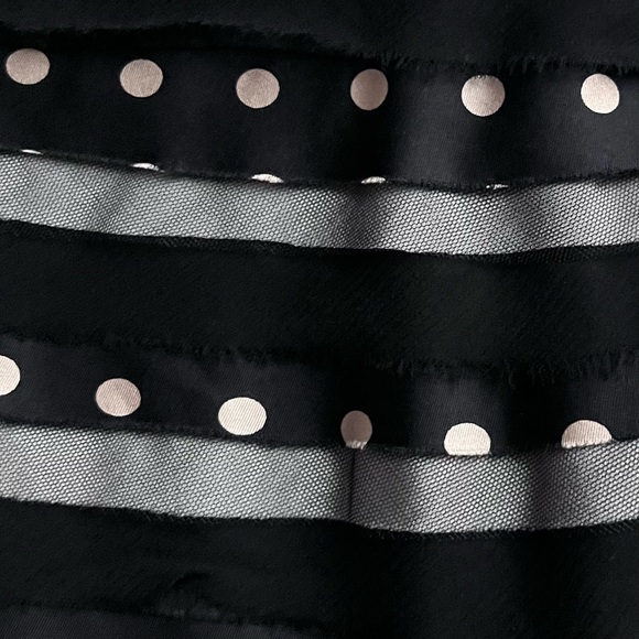 BCBGMaxAzria Silk Tiered Retro Tulle Crinoline Polka Dot Cocktail Dress Y2K - Picture 7 of 12